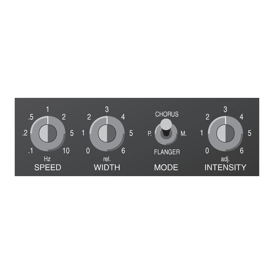 TC Electronic Stereo Chorus/Flanger & Pitch Modulator User Manual
