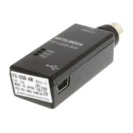 Mitsubishi Electric MELSEC-F FX-USB-AW Manuals