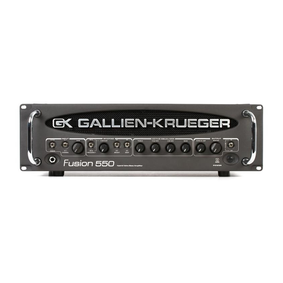 Gallien-Krueger Fusion 550 Owner's Manual