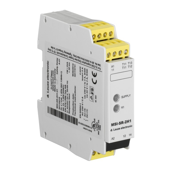 User Manuals: Leuze MSI-SR-2H1 Series Safety Relay