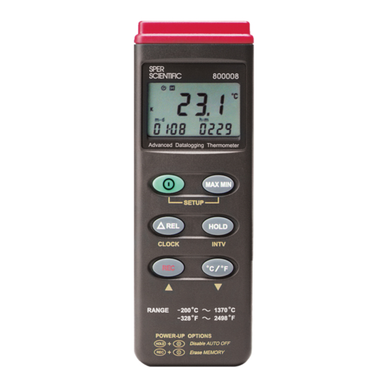 Sper scientific 80008 Instruction Manual
