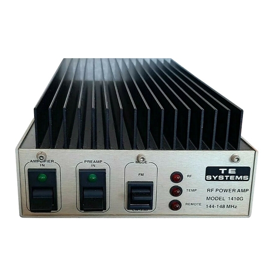 User Manuals: TE 1410 VHF Linear Amplifier
