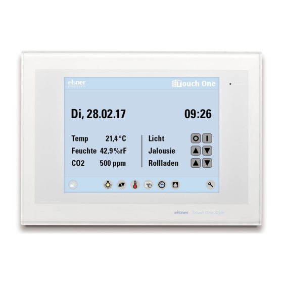 elsner elektronik KNX Touch One Style Technical Specifications And Installation Instructions