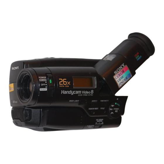 Sony CCD-TR66 - Video Camera Recorder 8mm Manuals