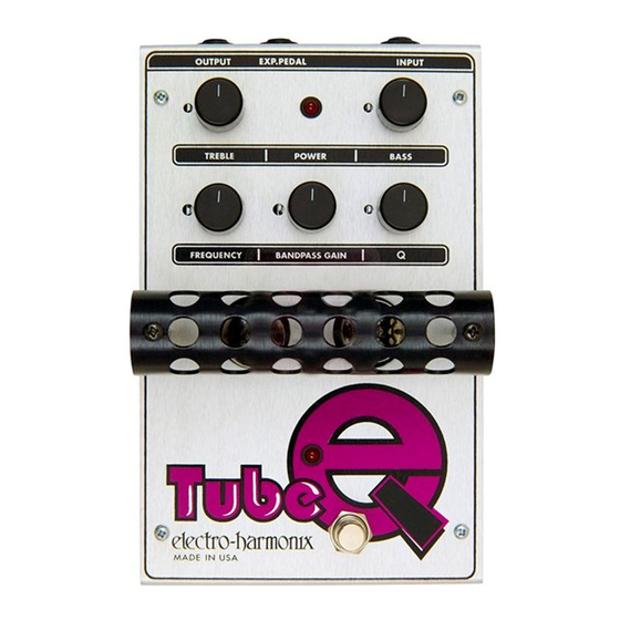 Electro-Harmonix TUBE EQ Quick Start Manual
