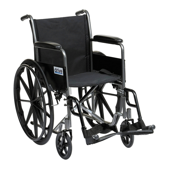 DRIVE DEVILBISS HEALTHCARE SILVER SPORT WHEELCHAIR INSTRUCTIONS FOR USE ...