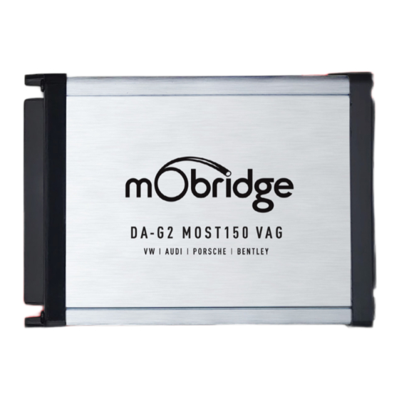 Mobridge DA-G2 MOST150 VAG Installation And User Manual