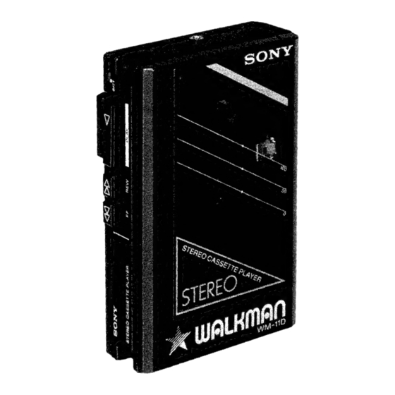 Sony WM-11D Service Manual