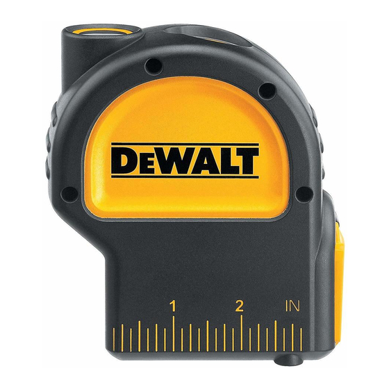 DeWalt DW082 Line Plumb Laser Manuals