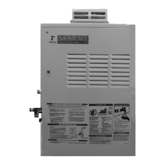 Takagi T-K1 Installation Manual And Owner's Manual