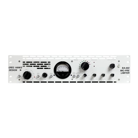 Greg Hanks Design BA-660 Preamp Manuals