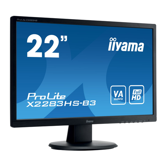 Iiyama ProLite X2283HS LED Monitor Manuals