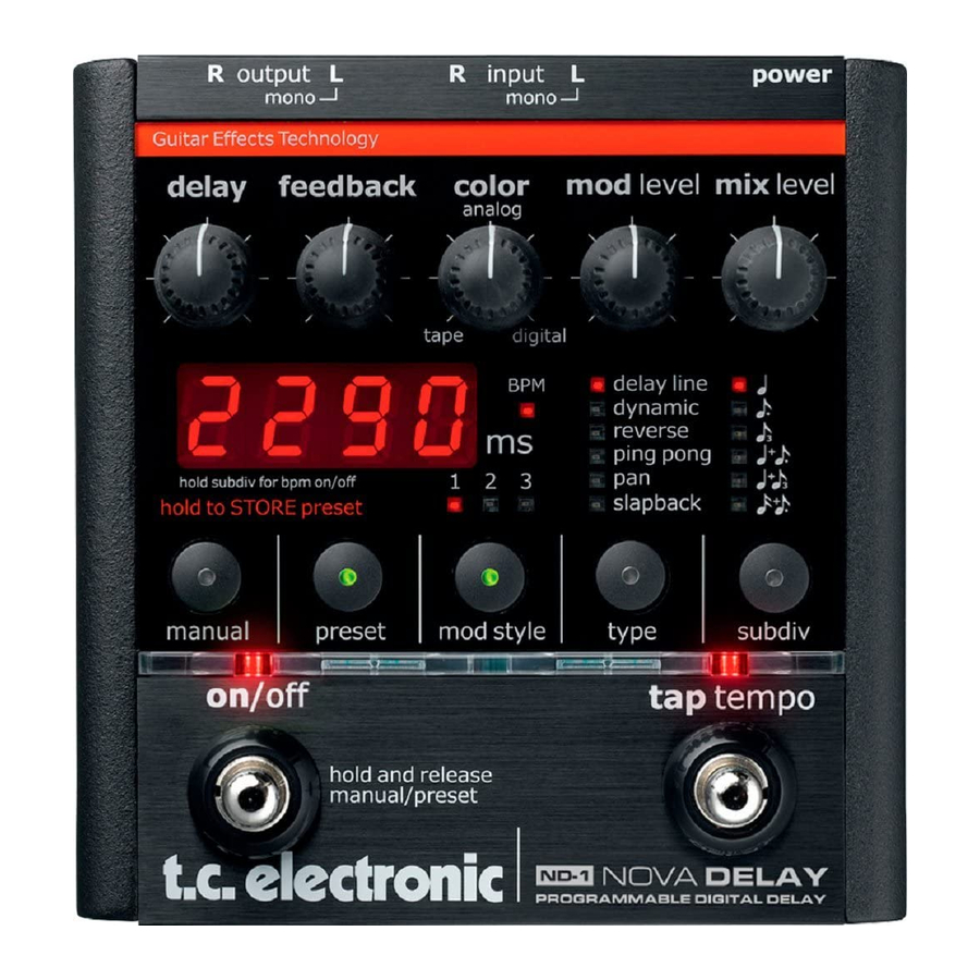 TC Electronic ND-I NOVA DELAY User Manual