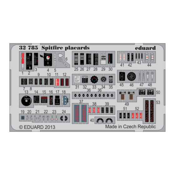 Eduard Spitfire placards Manual