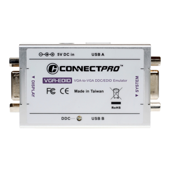 ConnectPRO VGA-to-VGA DDC/EDID Emulator Installation Manual
