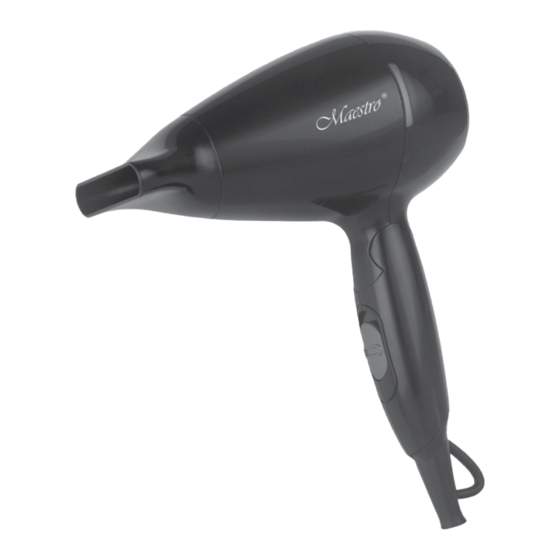User Manuals: Maestro MR205 Hair Dryer