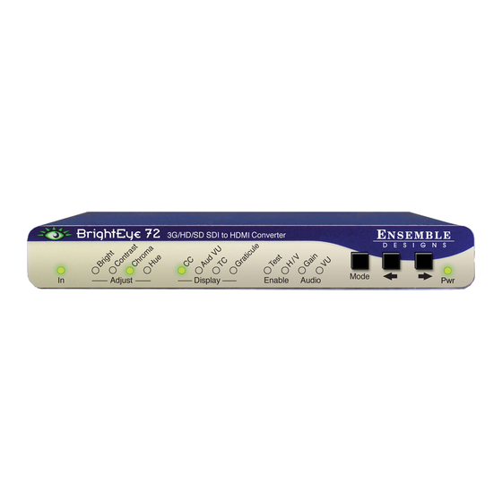 Ensemble Designs BrightEye 72 User Manual