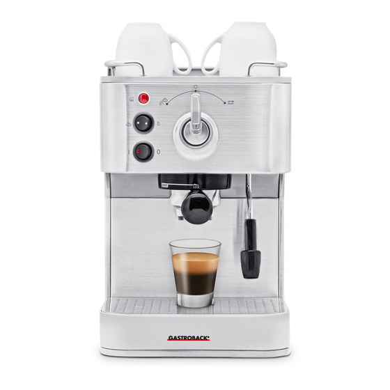 Gastroback DESIGN ESPRESSO PLUS Operating Instructions Manual