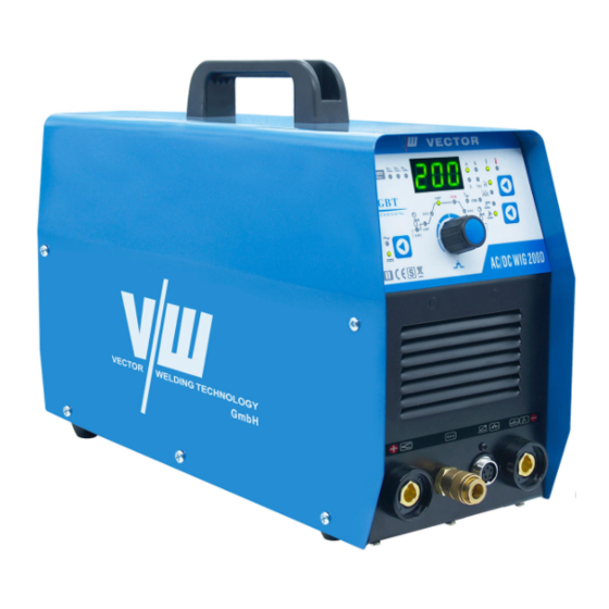 Vector Welding DC TIG Series Operating Instructions Manual