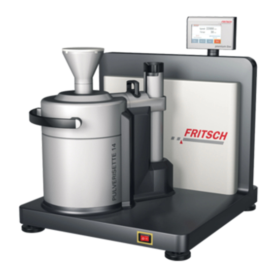 Fritsch premium PULVERISETTE 14 Operating Instructions Manual