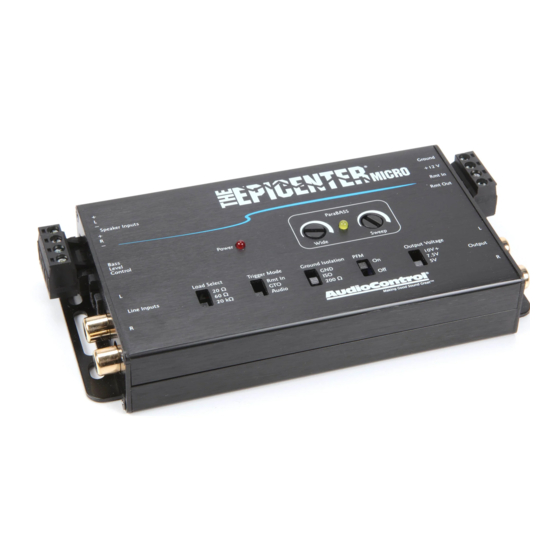 AudioControl The Epicenter Micro Quick Start Manual