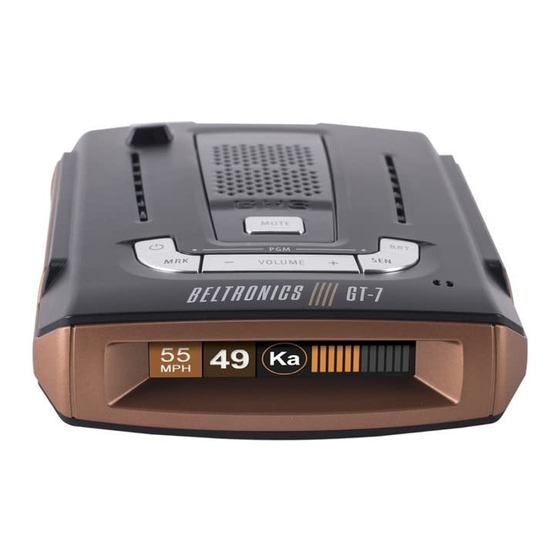 Beltronics gt-7 Owner's Manual