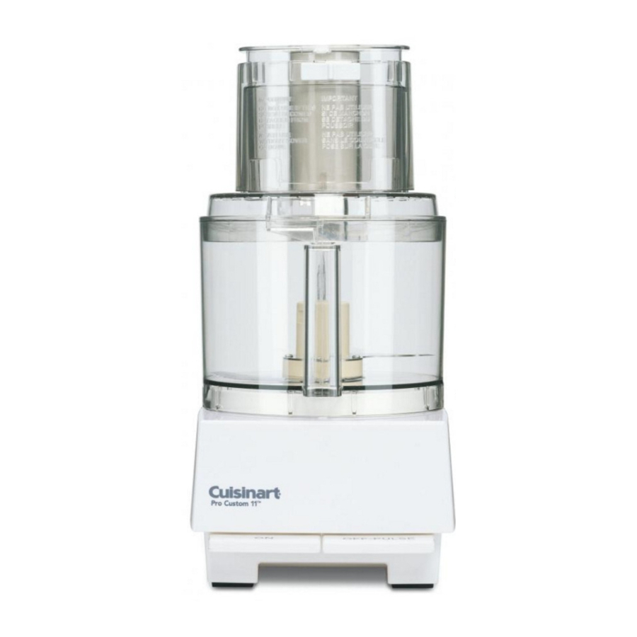 Cuisinart DLC-8S Series Pro Custom 11 Instruction Manual