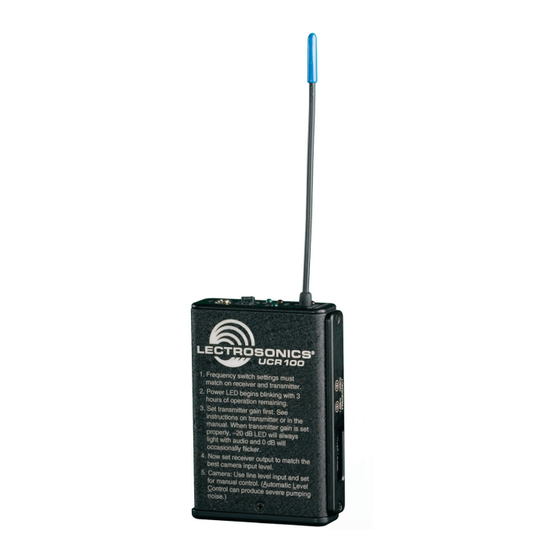 Lectrosonics UCR100 Quick Start Manual