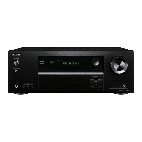 Onkyo TX-SR393 Initial Setup Manual