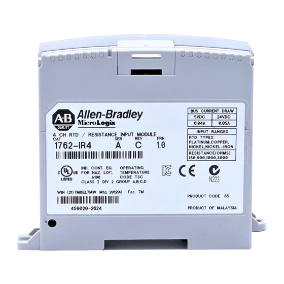 Allen-Bradley 1762-IR4 User Manual