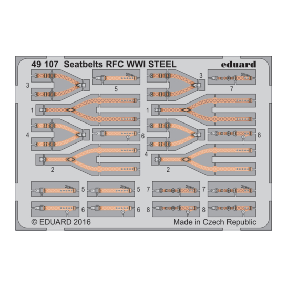 Eduard Seatbelts RFC WWI STEEL Quick Start Manual