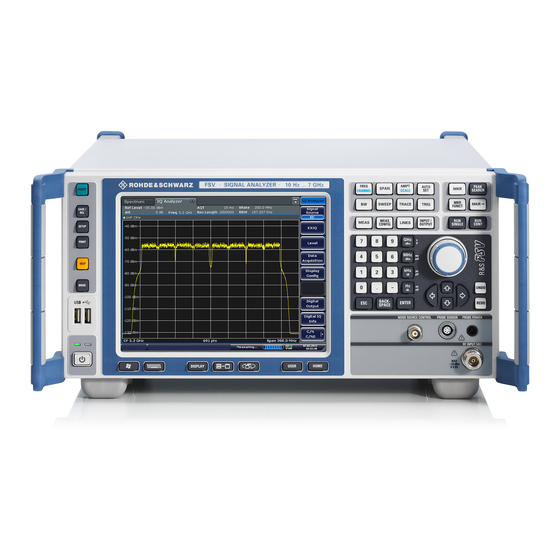 Rohde & Schwarz FSV Quick Start Manual
