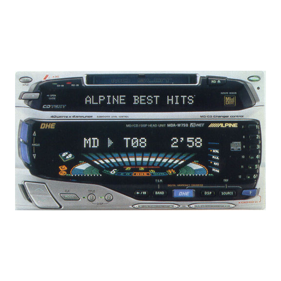 Alpine MDA-W750 Manual For Installation And Connections