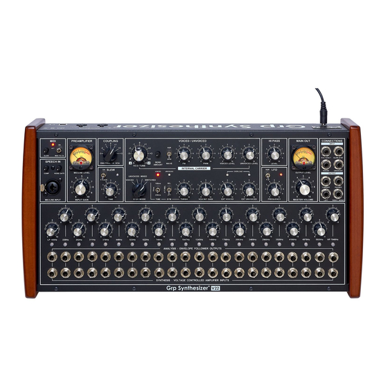 GRP Synthesizer V22 Analog Vocoder Manuals