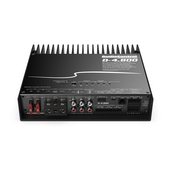AudioControl D-4.800 Quick Start Manual