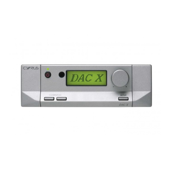 Cyrus DAC X User Instructions