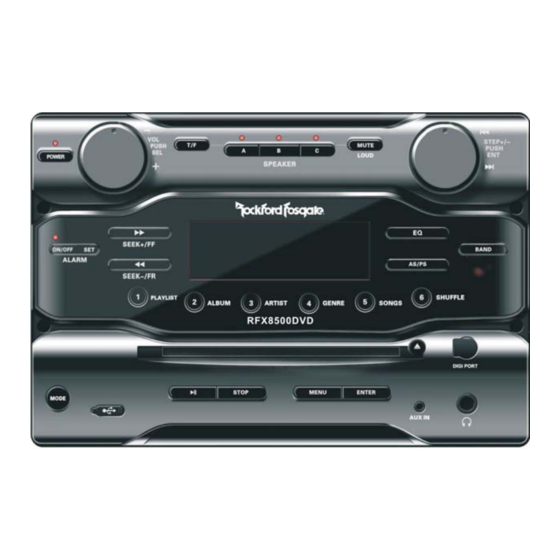 Rockford Fosgate RFX8500 DVD Owner's Manual
