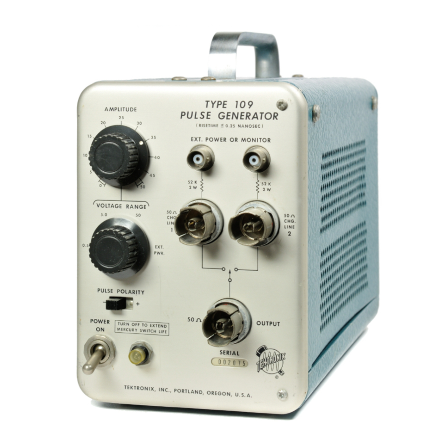 Tektronix TYPE 109 Instruction Manual