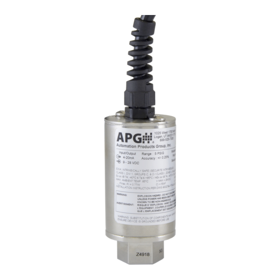 APG PT-400 Series User Manual