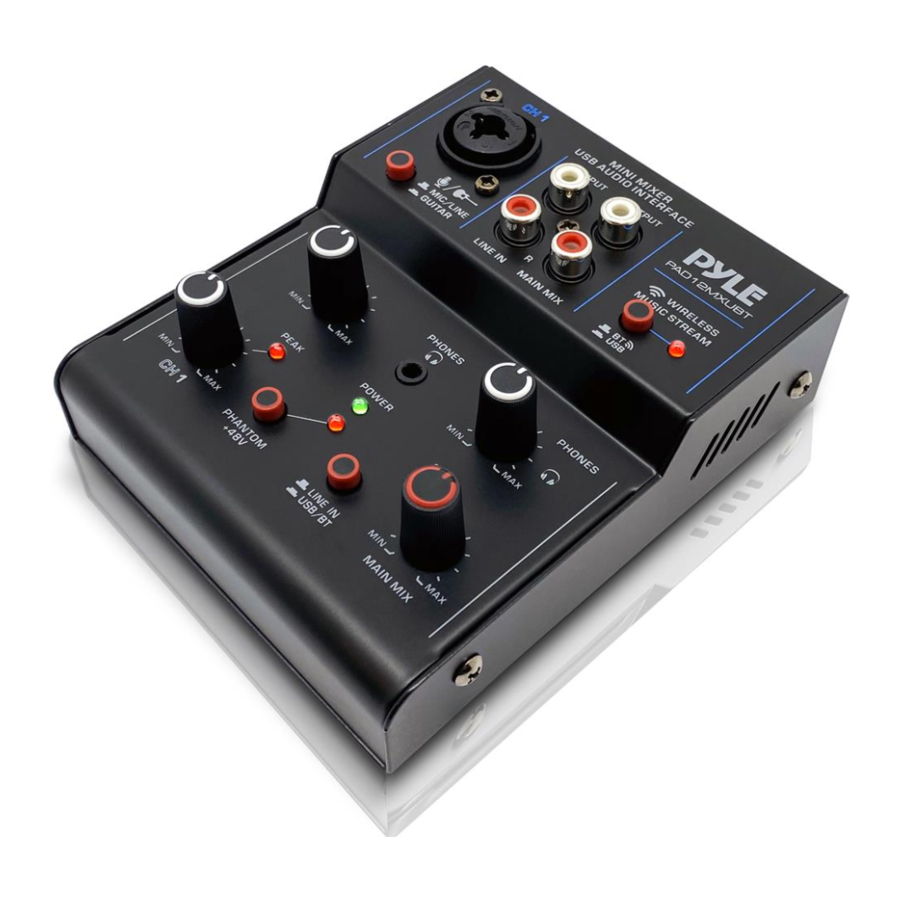Pyle PAD12MXUBT DJ Audio Mixer Manuals