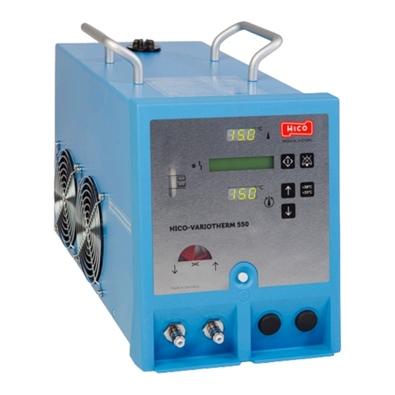 Hico Medical Systems HICO-VARIOTHERM 550 Instructions For Use Manual