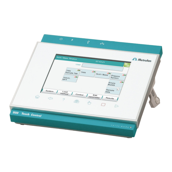 Metrohm 900 Manual - Short Instructions