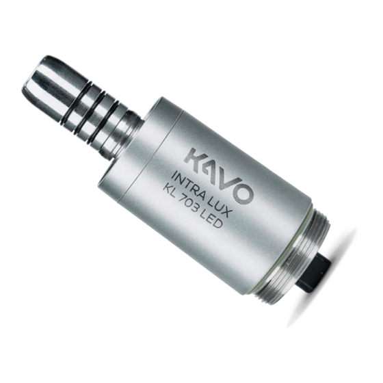 KaVo INTRA LUX KL 703 LED Instructions For Use Manual
