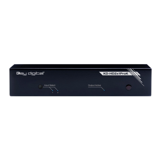 Key Digital Phantom KD-HD2x1ProK Operating Instructions Manual
