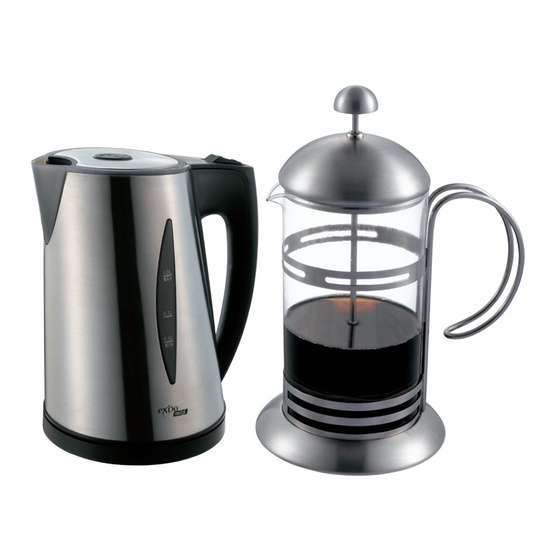 Exido Cord Free Electrical Kettle and Press Coffee Maker 245-059 Specifications
