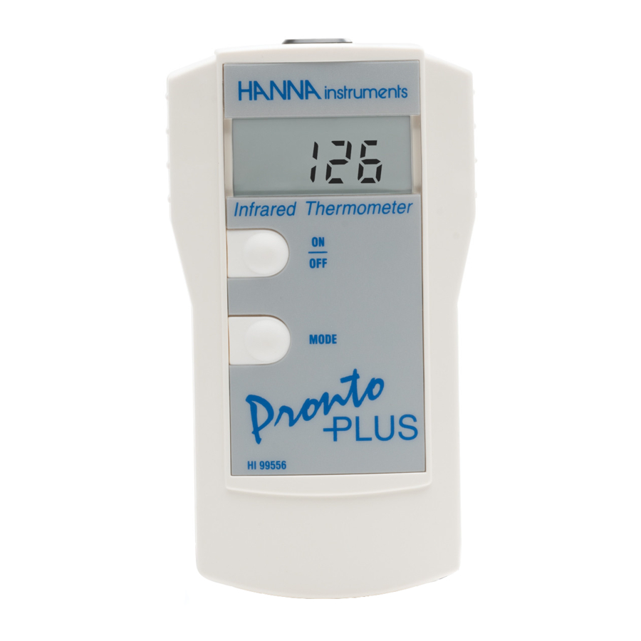 HANNA HI99551, HI99556 - Thermometers For The Food Industry Manual