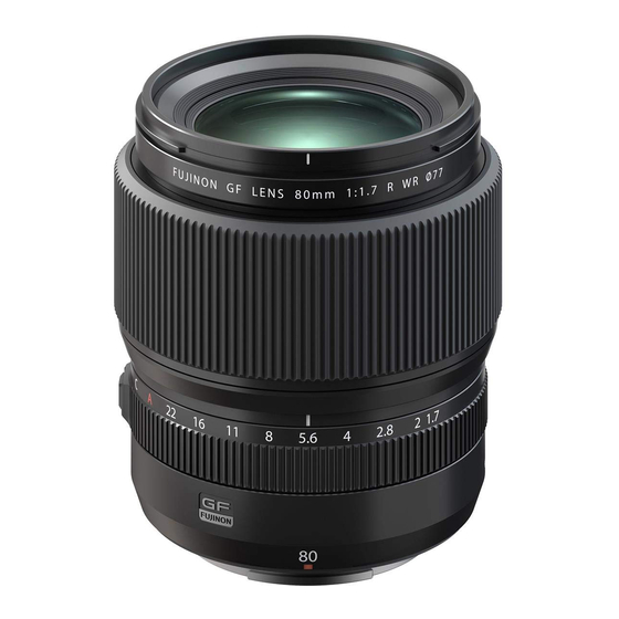 FujiFilm FUJION GF80mmF1.7 R WR Owner's Manual