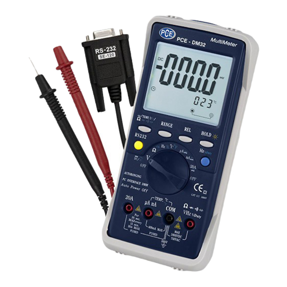 User Manuals: PCE Instruments PCE-DM32 Multimeter