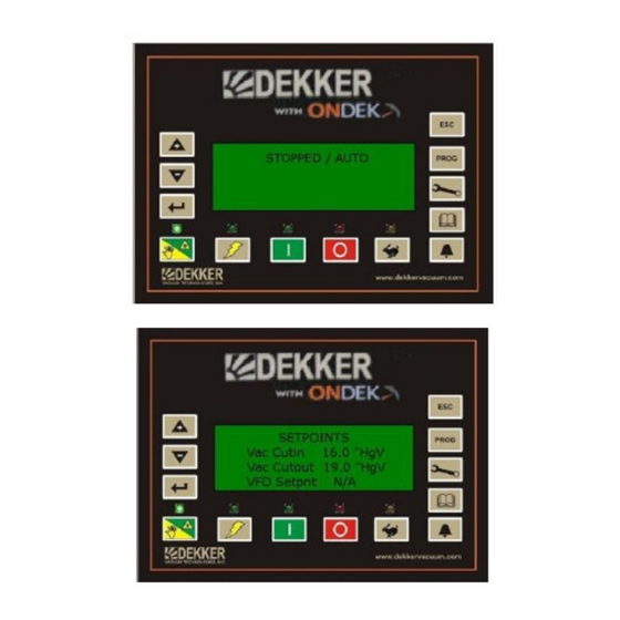 User Manuals: Dekker DVW Series Controller