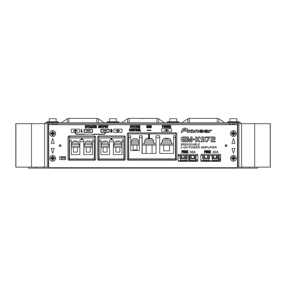 Pioneer gm-x972 Car Amplifier Manuals